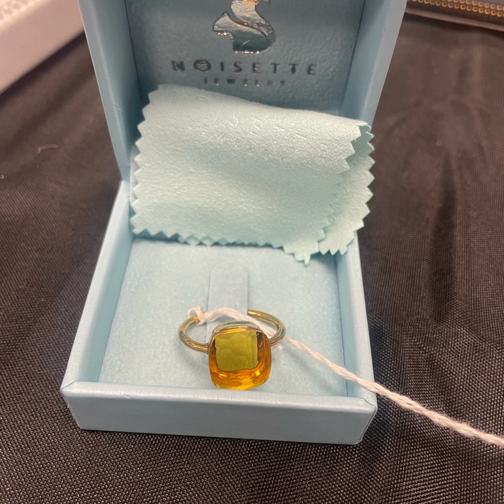 Gold Ring with Citrine Stone size 8